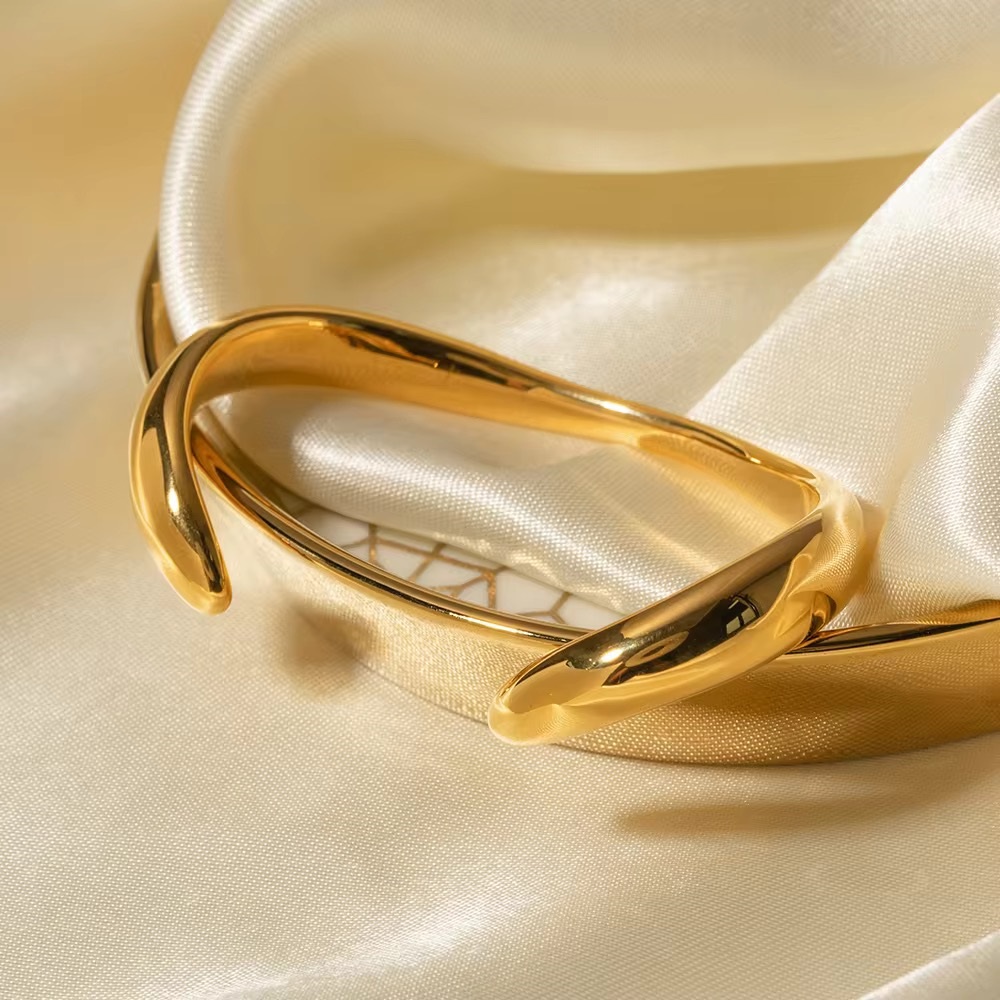 18K Gold Plated Hip Hop Irregular Bracelets & Bangles For Women
